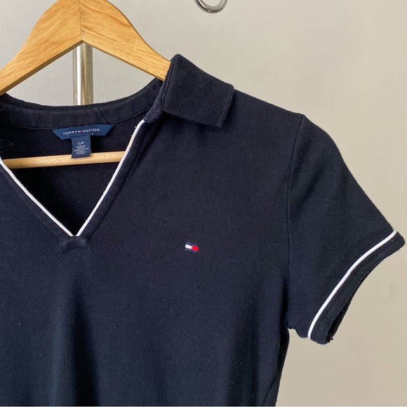 Dark blue TOMMY HILFIGER cotton polo shirt - Picture 3 of 4